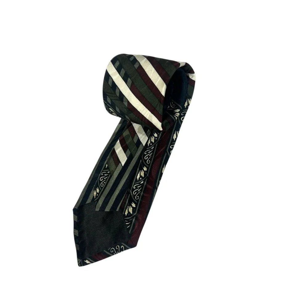 Vintage 100% Silk Tie Made in USA - Classic Ornamental Power Business‎ Necktie